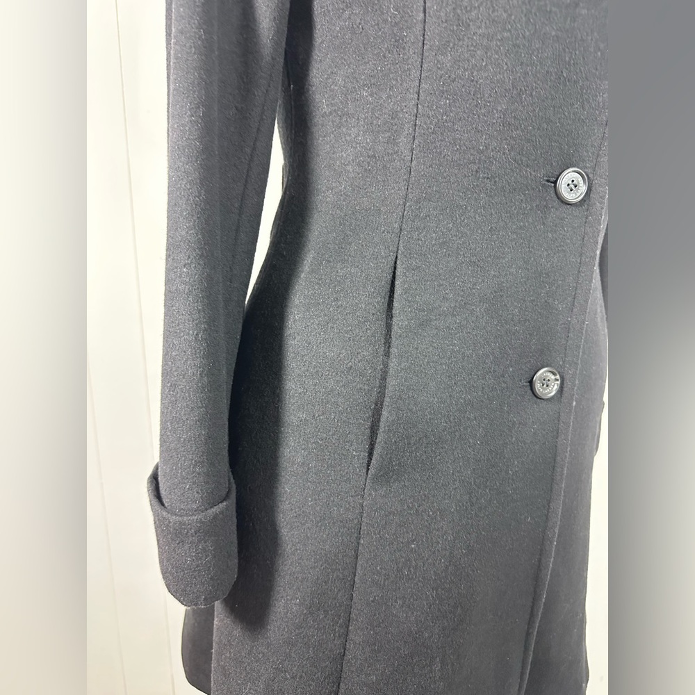 Lauren Ralph Lauren Sz8 Black Wool Blend Faux Fur Collar Walker Coat StyleLR2533 - Picture 6 of 16